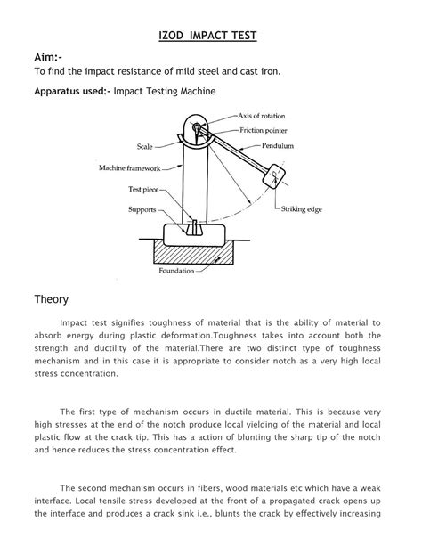 case study on izod impact test|izod impact test calculations.